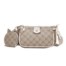 FOXER Women 3 in 1 Set Luxury Signature Printing Crossbody Bag with Coin Purse PVC Leather Monogram Bags Fashion Shoulder Bag