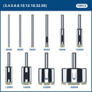 CMCP 10/15/18/28pcs Diamond Coated Drill Bit Set Tile Marble Glass Ceramic Hole Saw Drilling Bits For Power Tools 3mm-60mm
