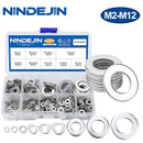 620/1010pcs Flat Washer Set Stainless Steel M2 M3 M4 M5 M6 M8 M10 M12 Ring Gasket Set Plain Washers Metal Washer Assortment Kit