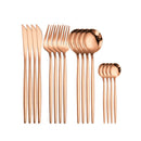 Tableware Gold Stainless Steel Cutlery Set 18/10 Travel Cutlery Silverware Dinner Knife Fork Spoon Flatware Set Dishwasher Safe