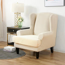 Wing back Chair Cover Jacquard Spandex Stretch Slipcovers for office Chairs Stylish 2 Piece Set With Elastic Band