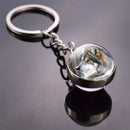 Animals Keychain Cat Dog Bear Peacock Rabbit Squirrel Phoenix Double Side Glass Ball Pendant Keyring