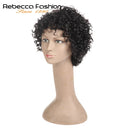 Rebecca Short Loose Curly Wigs For Black Women Brazilian Remy Bouncy Curly Human Hair Wigs Short Wig Blond Red Cosplay Full Wig