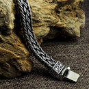 BOCAI New Real Solid S925 Pure Silver Bracelet for Man Personality Woven Bracelet Domineering  Retro Fashion Holiday Gifts