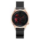 Men Watch Car Wheel Rim Hub Dial Male Wristwatch Cool Man Black Waterproof Watches Mesh Stainless Steel Quartz Relogio Masculino