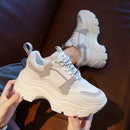Women Chunky Sneakers Vulcanize Shoes Korean Fashion Female Black White Platform Thick Sole Casual Dad Shoes Woman Sneakers 8cm