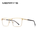 MERRYS DESIGN 男士钛合金眼镜框商务风格男款方形超轻眼部近视处方眼镜 S2057