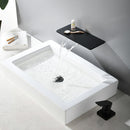 Waterfall Sink Faucet Shelf Basin Water Mixer Tap Quality Black Wall Mounted Brass Elegant Life Decoration Bathroom Hotel