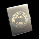 Alalinong Codex Gigas Stainless Steel Cigarette Case Ultra Thin Metal Universal Cigarette Box Wire Drawing Process Smoking Beast