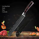 Stainless Steel Chef Knife Set with Knife Cover Case Sheath 8 Pcs  Cleaver Slicing Damascus Veins  Survive  Kitchen Knives Set