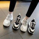 Women Chunky Sneakers Vulcanize Shoes Korean Fashion Female Black White Platform Thick Sole Casual Dad Shoes Woman Sneakers 8cm