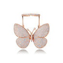 TOPGRILLZ Adjustable Butterfly Ring Movable Wings Ring Women Iced Out Cubic Zirconia Ring Fashion Charm Women Jewelry For Gift