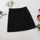 HELIAR 2022 Spring Women Skirts Preppy Style A-line High-waist Split Mini Skirts Women Solid Elegant Casual OL Skirts For Women