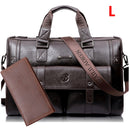 Men Leather Black Briefcase Business Handbag Messenger Bags Male Vintage Shoulder Bag Men&