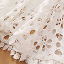 VGH Elegant White Maxi Dress For Women V Neck Half Sleeve High Waist Hollow Out Slim Dresses Women 2022 Spring New Style Fashion