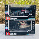 Bburago 1:43 2021 F1 梅赛德斯-AMG W12 44号 汉密尔顿 77号 博塔斯 F1模拟合金超级玩具车模型