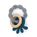 1PC Silicone Teether Baby Rudder Shape Wooden Teether Ring Kid Gift Food Grade Silicone Children&