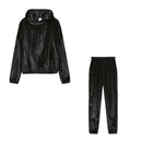 Velour Two Piece Sets Women Tracksuit Velvet Pant Sets Woman  Solid Top and Pants Suit Fashion Streewear Conjuntos De Mujer 2021