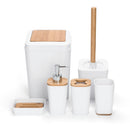 smartloc 6 pieces Plastic Bathroom Accessories Set Toothbrush Holder Toothpaste Dispenser Case Soap Box Toilet Shower Storage