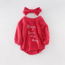 Spring Baby Girl Bodysuit + Hairband Baby Long Sleeve Casual Twins Baby Clothes 0-24m Girls Infant Clothing Solid Color Jumpsuit