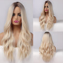 EASIHAIR Long Black Synthetic Wigs for Women Middle Part Wigs Natural Hair Wavy Wig Cosplay Heat Resistant Black Hair Wig