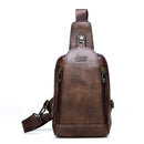 JEEP BULUO Men Crossbody Bag Daily Chest Bag Big Size High Quality Large Capacity Split Leather Shoulder Sling Bag For iPad New