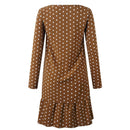Lossky Women Spring Dress Fashion Polka Dot Print Ladies Casual Clothing Long Sleeve Mini Short Loose Yellow Dresses 2022 Autumn