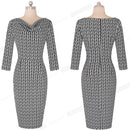 Women Casual Leopard Print Office Business Sheath Slim Summer Pencil Dress HB452