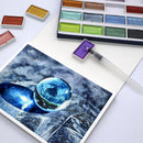 SeamiArt 24Color Glitter Metallic Watercolor Paint Gift Box Set Artist Watercolor Pearl Pigment for Drawing Supplies