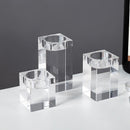 PEANDIM Wedding Centerpieces Decorations Idea K9 Crystal Candle Holder Set Of 3 Tealight Candlestick Candle Strands 6cm 8cm 10cm