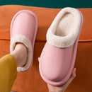 Waterproof Indoor Slippers Women Men Winter Home Floor Shoes Warm Plush Removable Insole Lovers Kitchen Working Slipper SH472