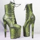 JIALUOWEI 20cm high heel Pole Dance Shoes Sexy Night Club Party Dancing Shoes Platform Serpentine Ankle Boots