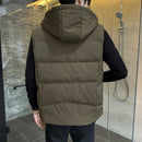 7XL Vest Men Solid Winter Jacket Warm Men's Outerwear Waistcoat Casual Vests Hooded Jacket Man Sleeveless Jackets Plus Size