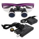 Dental Loupe Dental Lab Medical Loupe Dental Magnifier Binocular 3.5/2.5X Headlight Dentists Headlamp 5W Cloth Case