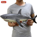 Oenux Large Size Sea Life Animals Soft Great White Shark Big Shark Action Figures Model Lifelike Educational Toys For Kids Gift