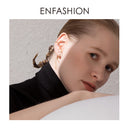 ENFASHION Curve Line Ear Cuff Clip On Earrings For Women Gold Color Big Earcuff Earings Without Piercing Jewelry Kolczyki E1124