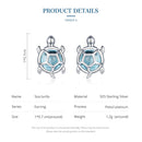 bamoer Ocean Blue Turtles Stud Earrings for Women 925 Sterling Silver Glass and CZ Studs Jewelry Girl Birthday Gifts BSE406