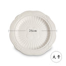 Ceramic Rabbit Plate Household Round Dinner Plate White Butterfly Embossed Craft Dessert Cake Plate Wedding Decoration Tableware