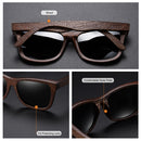 GM Natural Bamboo Wooden Sunglasses Handmade Polarized Glasses Mirror Coating Lenses Eyewear With Gift Box