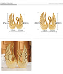 EWAYS 2PCS/SET Swan Lovers Home Decor Ceramic Crafts Porcelain Animal Figurines Wedding Decoration Lovers New Year Gift