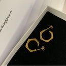Titanium Geo Earrings Women 361L Stainless Steel Jewelry Punk Party Gown Brincos T Show Runway Rare Korean Japan Style INS