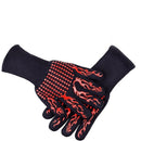 2pcs Fireproof Gloves Barbeque Kevlar 500 Degree BBQ Flame Retardant Fireproof Oven Gloves for Heat Insulation Microwave Oven