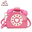 Telephone Shape Purses and Handbags for Women Fashion Pink Shoulder Bag Novel Designer Brand Crossbody Bag Top-Handle Totes 2021