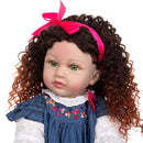 New Design Density Curls As Princess Reborn Baby Dolls Lifelike 60 CM Toddler Bebe Dolls Toy Kids Cosplay Playmate Birthday Gift