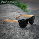 KINGSEVEN 新黑胡桃木偏光太阳镜 男士眼镜 手工制作 UV400 防护复古木盒
