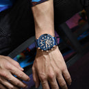 CRRJU Men Watches Big Dial Waterproof Stainless Steel with Luminous handsDate Sport Chronograph Watches Relogio Masculino