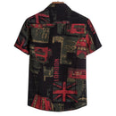 Summer Fashion Casual Men Baggy Beach Hawaiian Print Short Sleeve Button Retro Shirts Tops Blouse Men Shirt 2021 Summer New