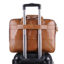 JOYIR Genuine Leather Men's Briefcase Business Bag Laptop 17"Large Capacity Travel Messenger Bag Men Shoulder Bag for Documents