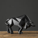 Vilead Abstract Bull Statue Geometric Cattle Sculpture Ornament Animal Figurines Morden Home Living Room Office Desktop Decor