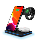 三合一15W无线快充底座，适用于iPhone 13 12 11 XS XR X 8、Apple Watch iWatch 7 6、Airpods Pro Qi充电站